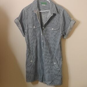 Clare V Blue and White Striped Mini Romper